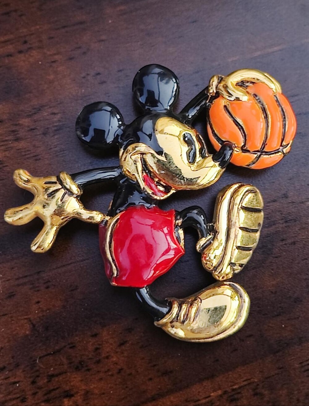 Vintage Napier Mickey Mouse Basketball Brooch
